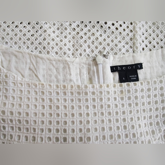 Theory White Eyelet Midi Dress - Picture 8 of 8